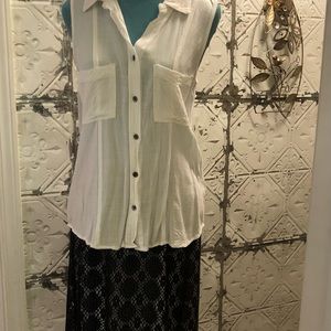 Rock @ Republic white top & Cato Skirt (w/tag). Sold with bracelet.
